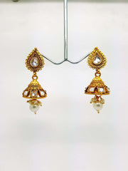 Reverse Stone Small Jhumki Earrings - Bollywood - Fancy Dress - KAJ576VP 0918 - Prachy Creations