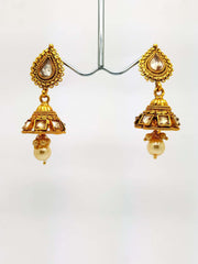 Reverse Stone Small Jhumki Earrings - Bollywood - Fancy Dress - KAJ576VP 0918 - Prachy Creations
