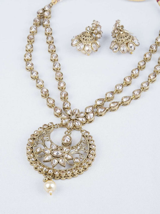 Reverse stone Long necklace set - Bollywood - Weddings - KAJ689 KV0419 - Prachy Creations