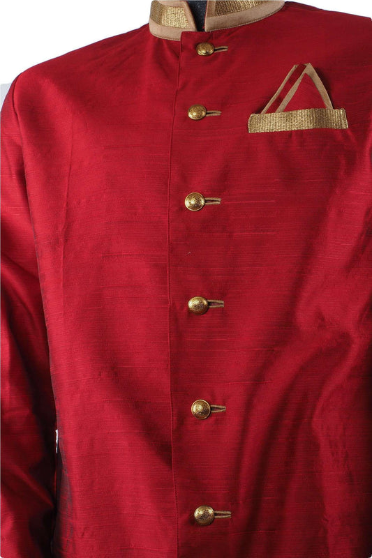 Karbhari 04TK17- Mens Red Blue Light Sherwani / Kurta set - Prachy Creations