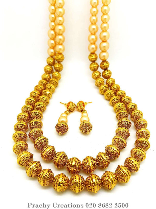 Long pearl Mala set - MA 20 - VK 0416 - Prachy Creations