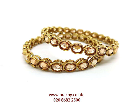 MNA46 jp - Pair of quality Reverse stone Bangles , Weddings, Bollywood - Prachy Creations