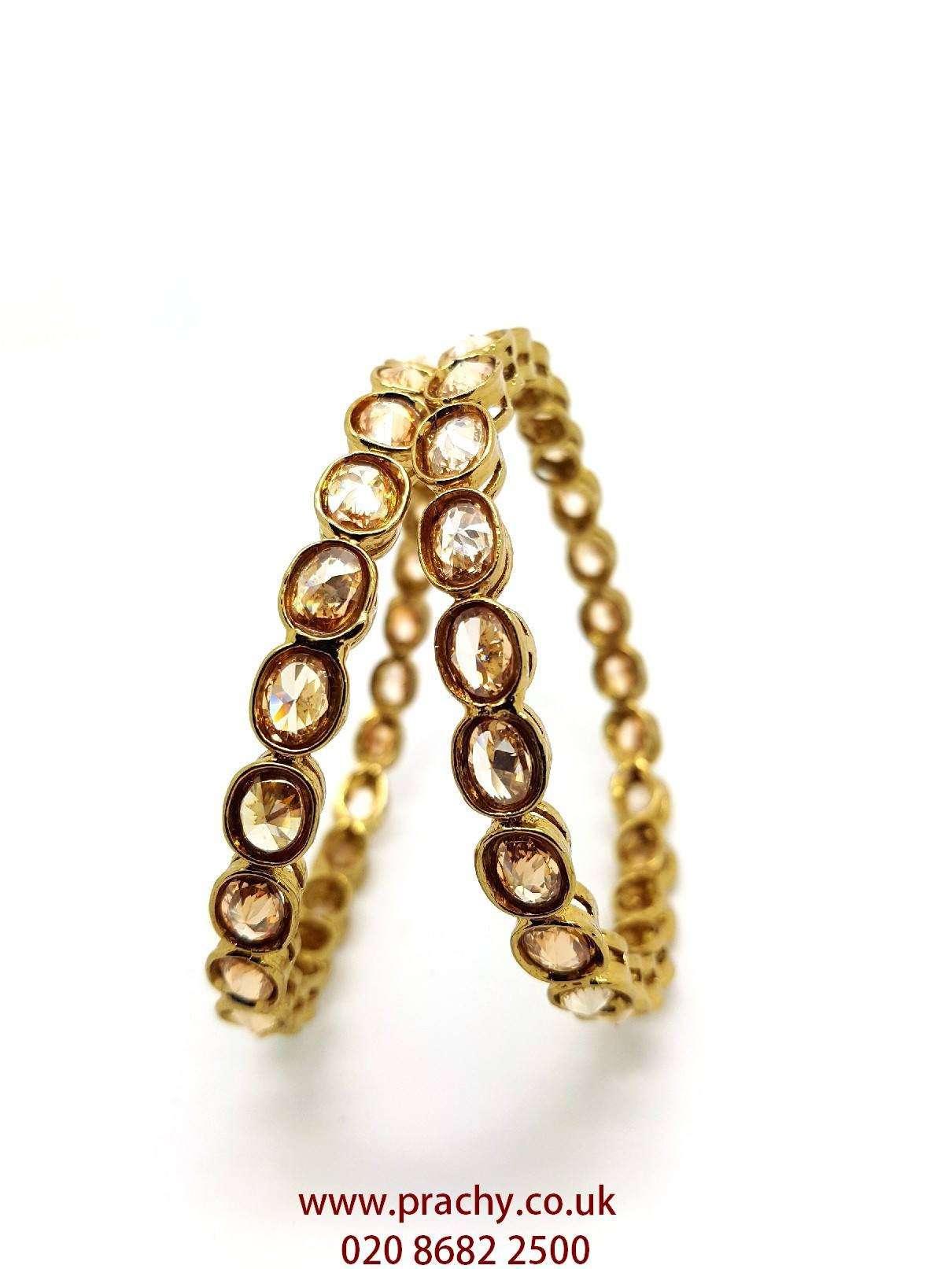 MNA46 jp - Pair of quality Reverse stone Bangles , Weddings, Bollywood - Prachy Creations
