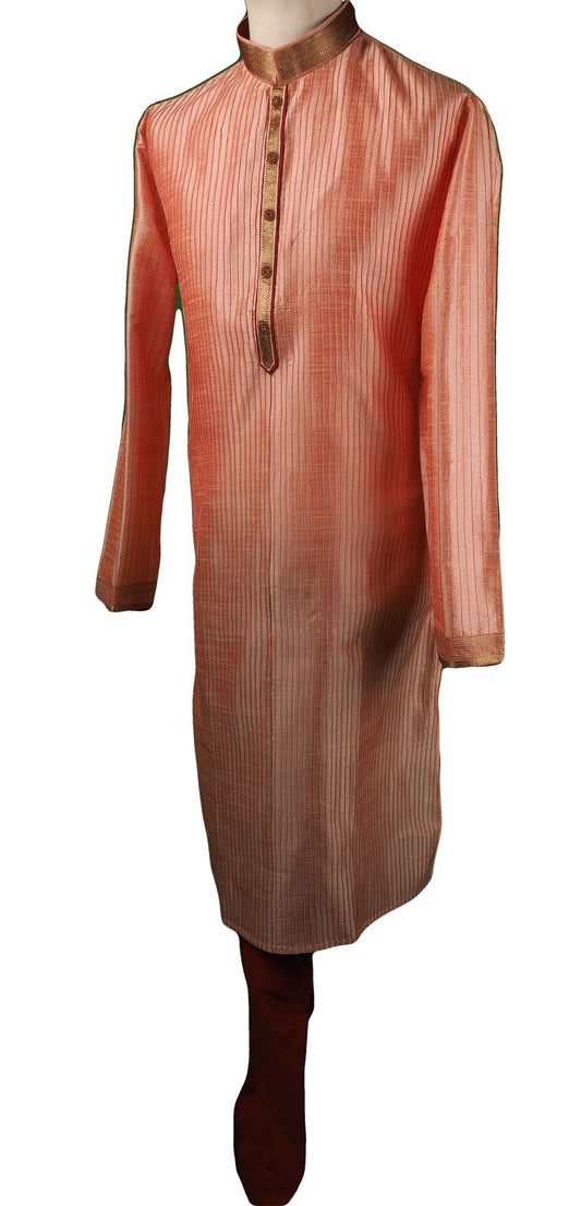 Pin tucks Pink Mens Kurta set - Bollywood, Weddings, Fancy Dress - SNC5812VA-PNK - Prachy Creations