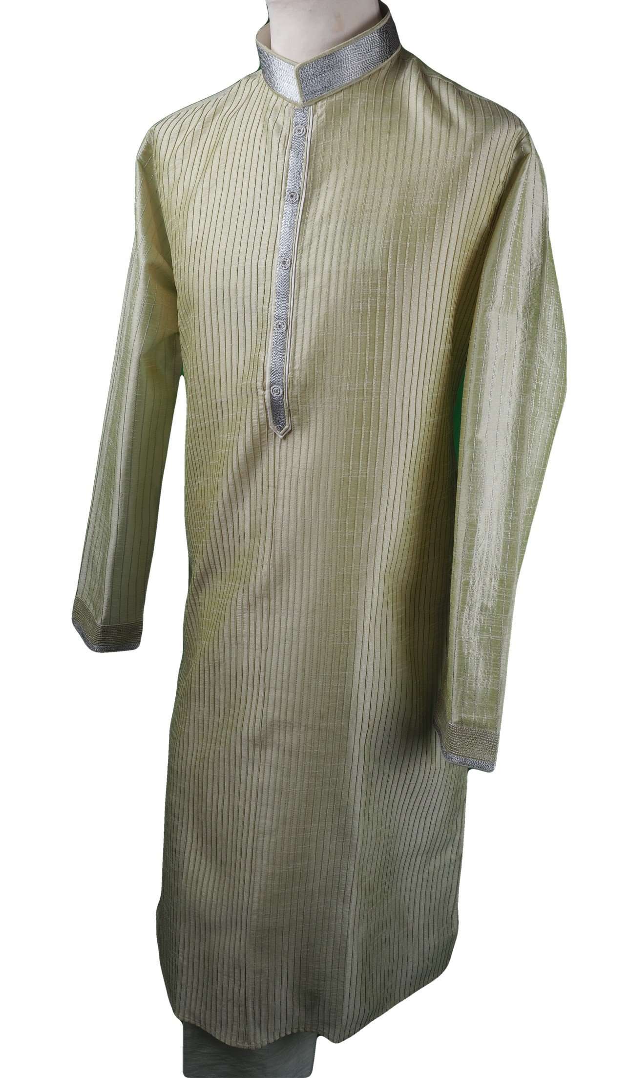 Pin tucks Pista Green Mens Kurta set - Bollywood, Weddings, Fancy Dress - SNC5812VA-PST - Prachy Creations
