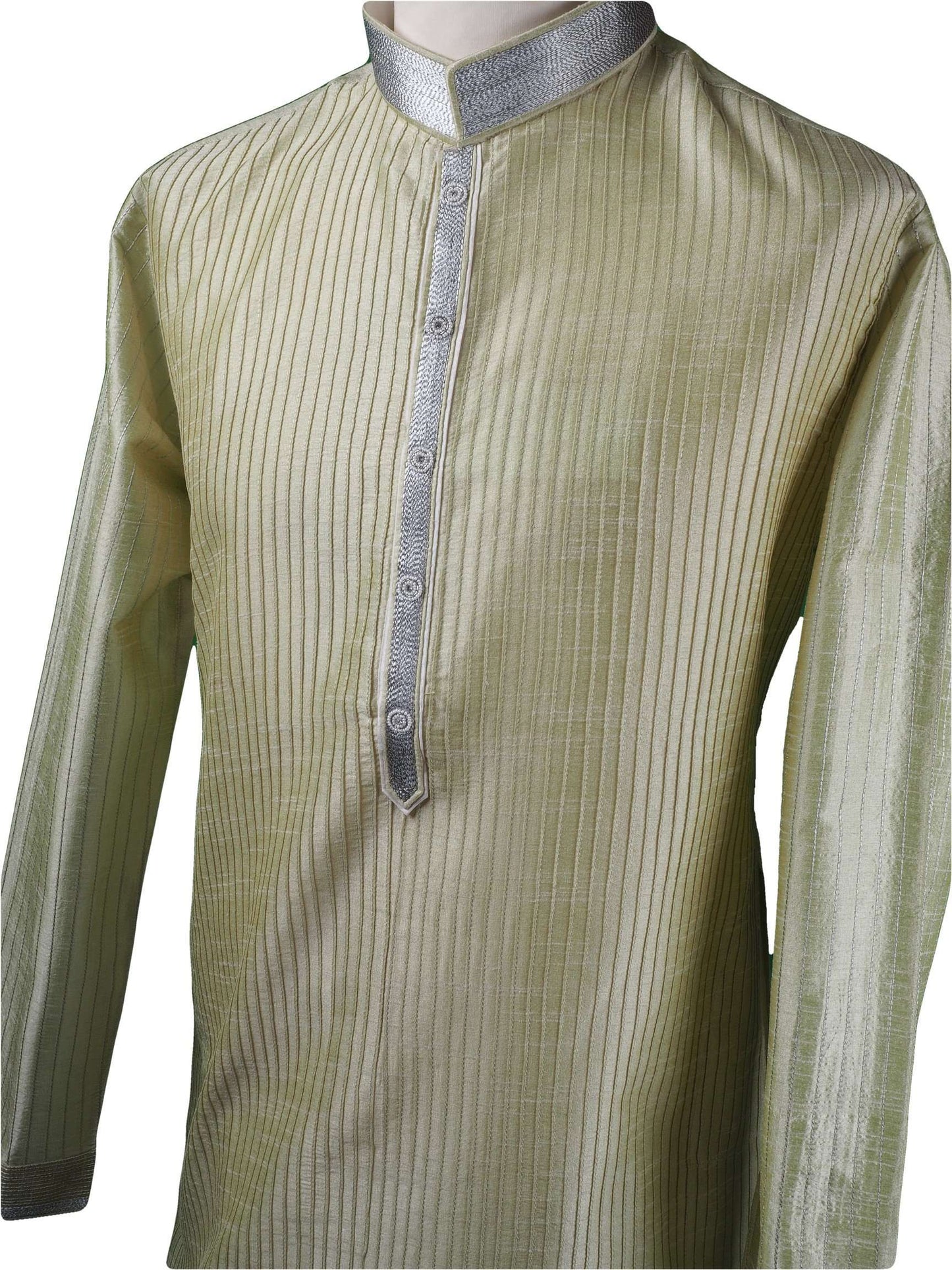 Pin tucks Pista Green Mens Kurta set - Bollywood, Weddings, Fancy Dress - SNC5812VA-PST - Prachy Creations