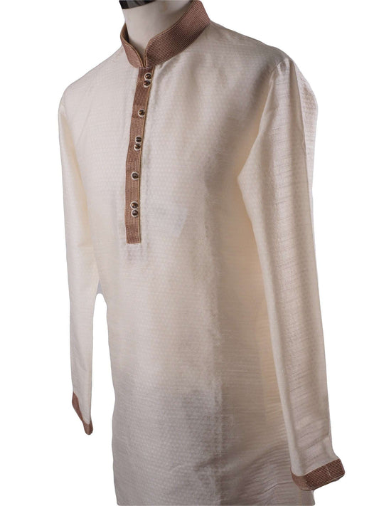 Cream Mens Kurta set - Bollywood, Weddings, Fancy Dress - SNC586VT-CRM - Prachy Creations