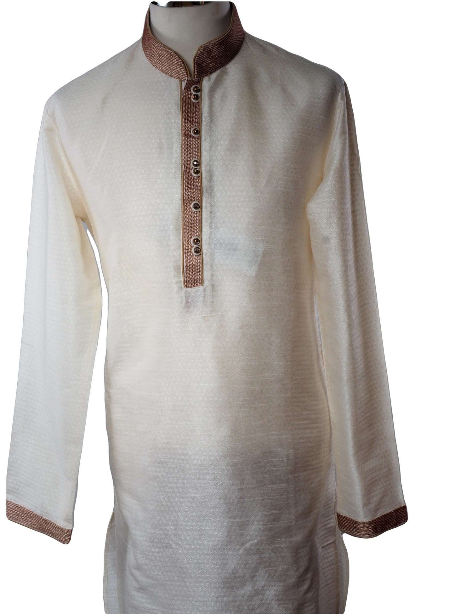 Cream Mens Kurta set - Bollywood, Weddings, Fancy Dress - SNC586VT-CRM - Prachy Creations