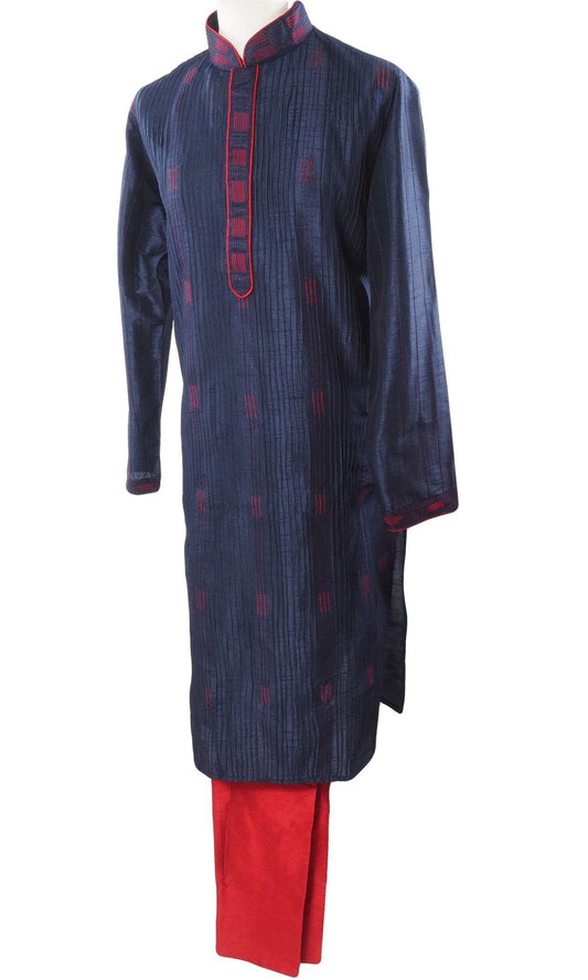 Mens Kurta set in Navy - Bollywood, Weddings, Fancy Dress - SNC588VT-NAV - Prachy Creations