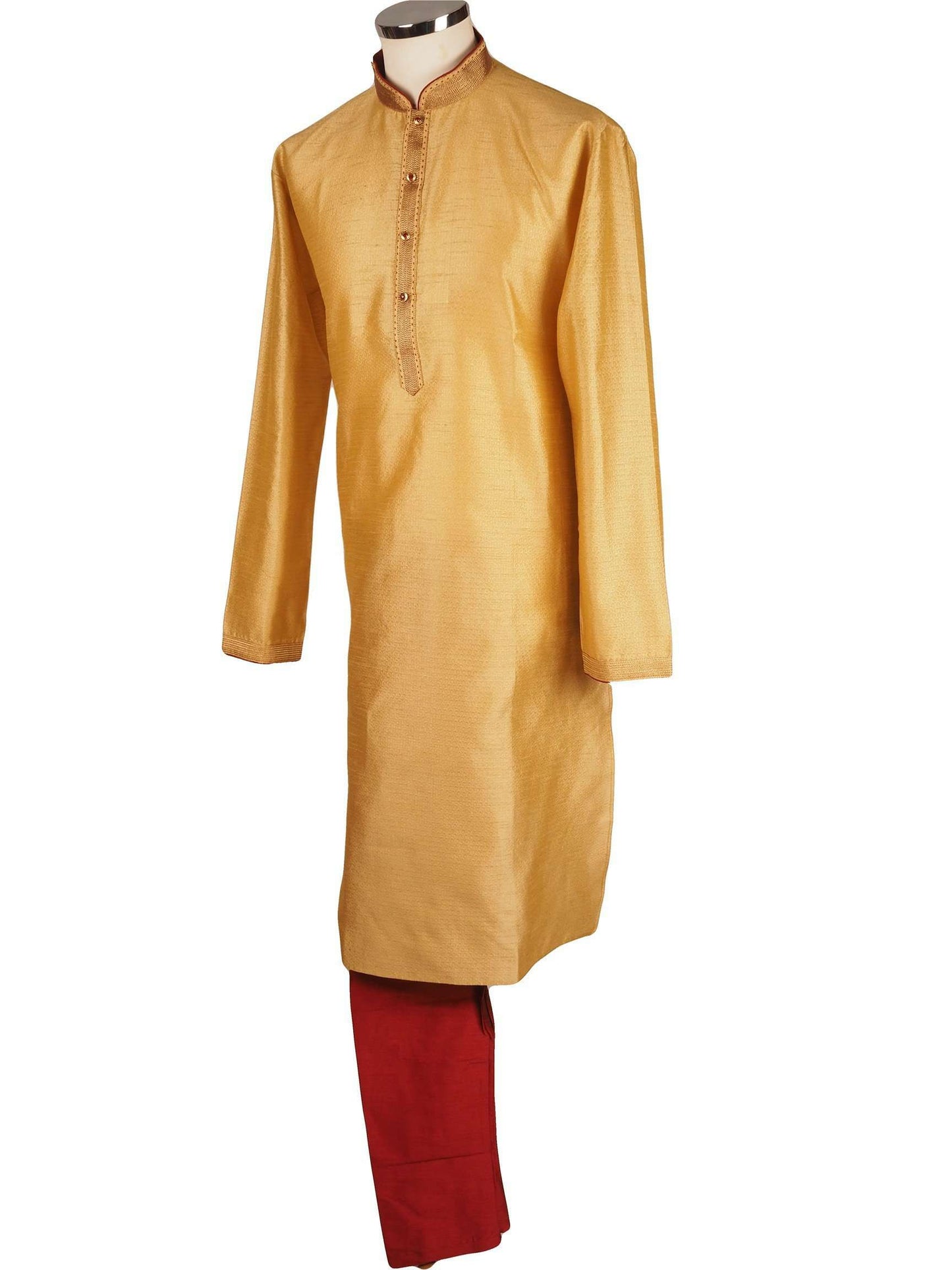Bollywood Mens Kurta set - Gold Cream - Bollywood, Weddings, Fancy Dress - SNC8612 1018 - Prachy Creations