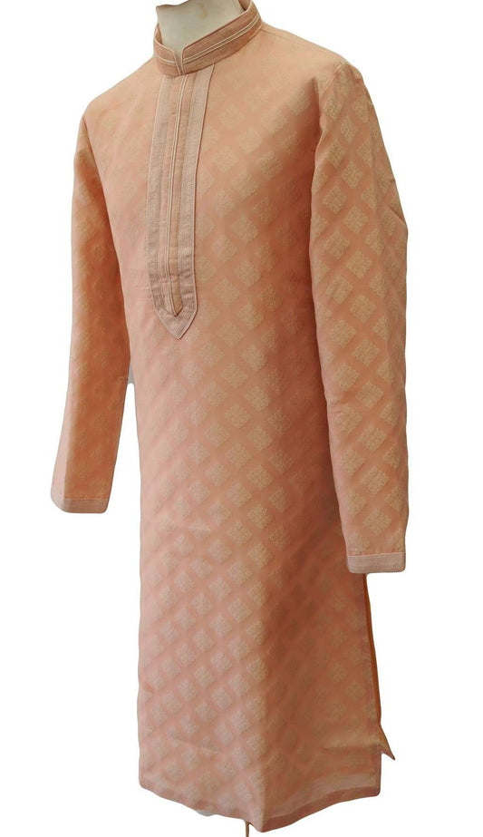 Prachy Creations - Benarasi Handloom Mens Kurta set - Pink - Bollywood, Weddings, Fancy Dress - SNC8633TR 1018 - Prachy Creations