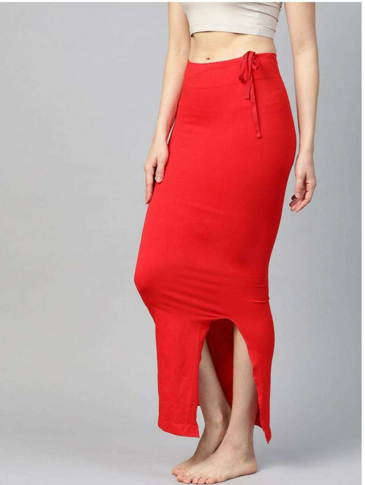 24hr Dispatch - 18 Colours - Womens Stretchy ShapeWear Saree Petticoat with side slit and drawstring