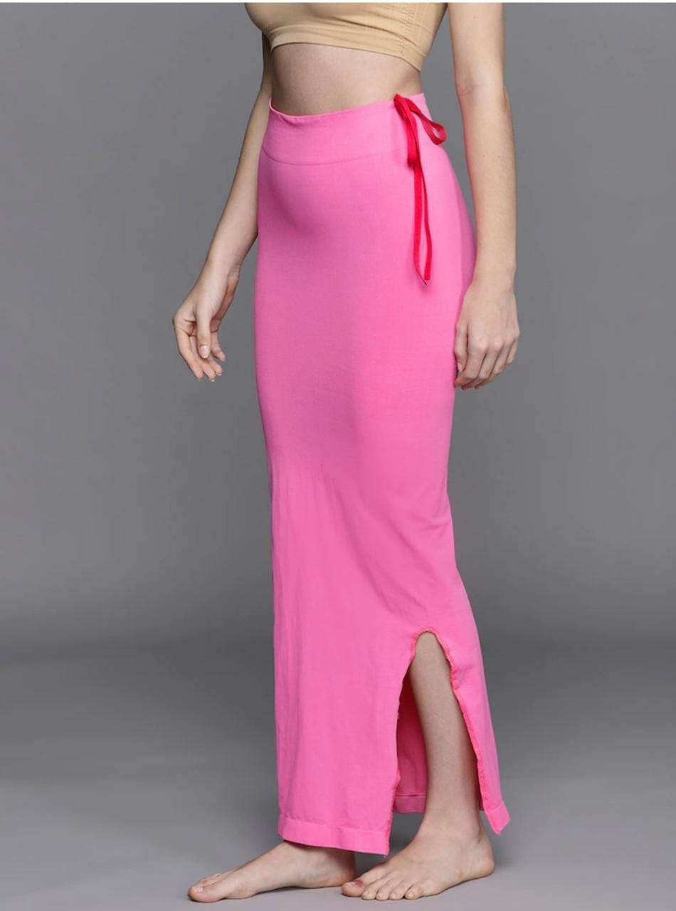 24hr Dispatch - 18 Colours - Womens Stretchy ShapeWear Saree Petticoat with side slit and drawstring