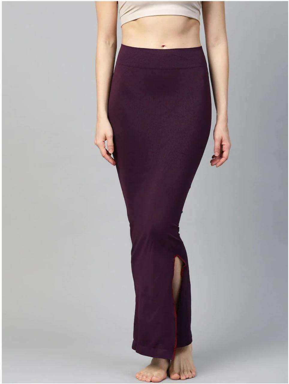 24hr Dispatch - 18 Colours - Womens Stretchy ShapeWear Saree Petticoat with side slit and drawstring