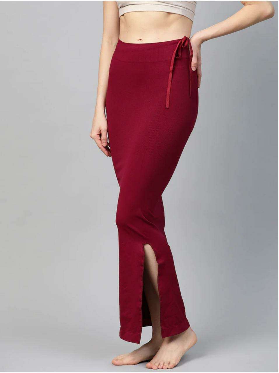 24hr Dispatch - 18 Colours - Womens Stretchy ShapeWear Saree Petticoat with side slit and drawstring
