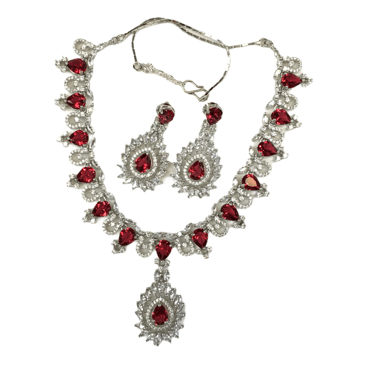 AD Choker with matching earrings - AE2113 KP0521 - Prachy Creations