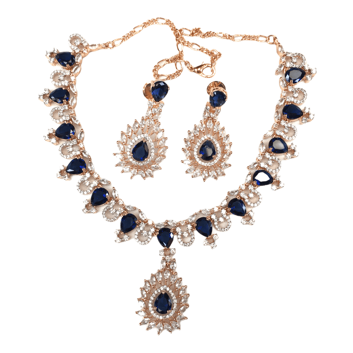 AD Choker with matching earrings - AE2113 KP0521 - Prachy Creations