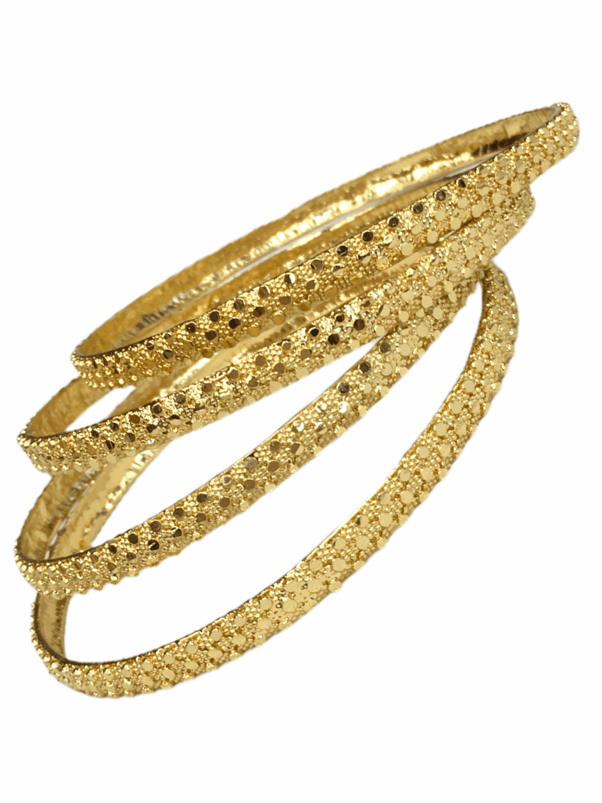 Gold Finish Bangles (Set of 4) - Vp 0320 SHR2008 - Prachy Creations