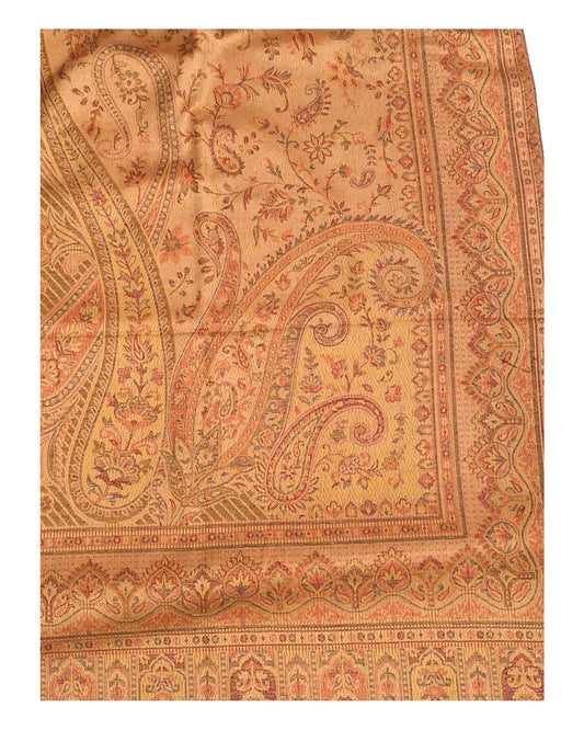 Gold - Soft Art Wool Handloom Woven Stole - NTC2205 C 1022
