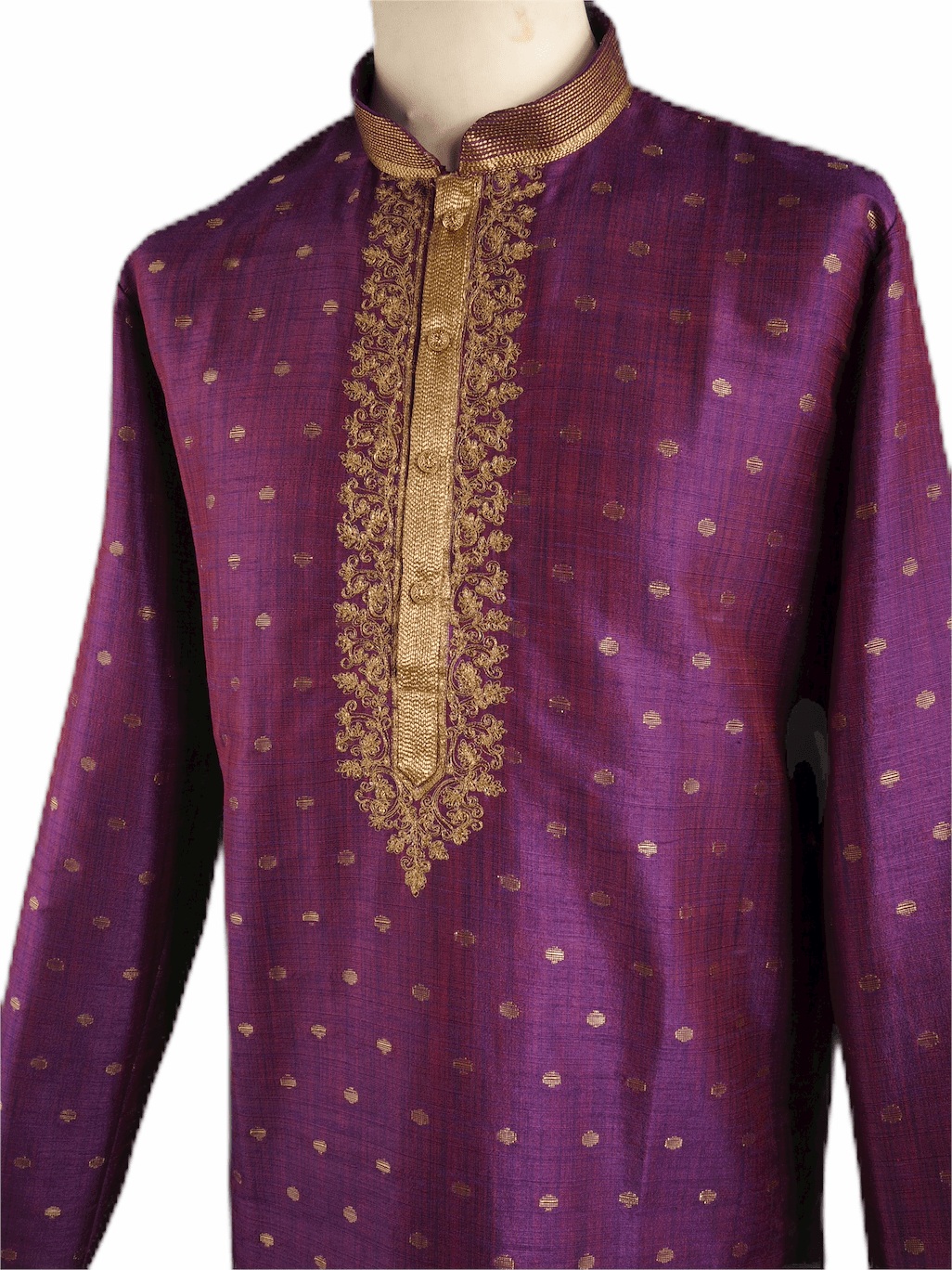 Mens Purple Benarasi Brocade Kurta set -VL1903VJ 1119 - Prachy Creations