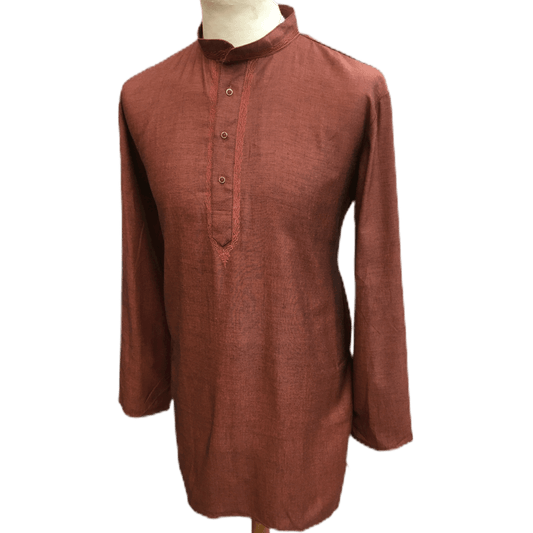 Mens Indian Dhoti Kurta Top in Peanut Pink, Thigh Length, for weddings, Bollywood Party  - Corsa Cp1219 - Prachy Creations