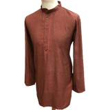 Mens Indian Dhoti Kurta Top in Peanut Pink, Thigh Length, for weddings, Bollywood Party - Corsa Cp1219 - Prachy Creations