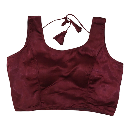 Wine Gaji Silk Saree blouse - 42" Bust - UK 12 and 16 - Back Fasten - AF2114 A0921