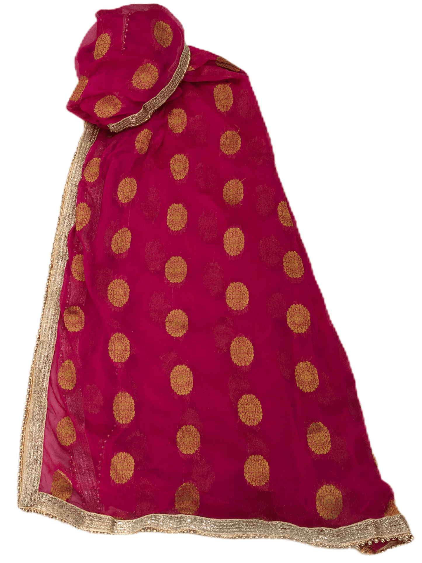 Benarasi Handloom Chiffon Dupatta with Beaded Border - Mix N Match - KAM2003 Rp0320 - Prachy Creations