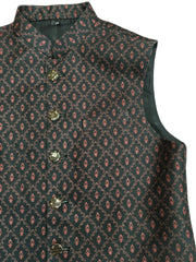 Black - Premium Handloom Brocade Mens Waistcoat - Amazing Fit - DG2204 KJ 0522