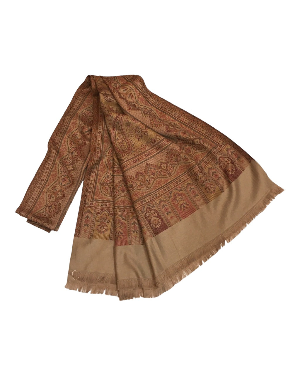 Gold - Soft Art Wool Handloom Woven Stole - NTC2205 C 1022