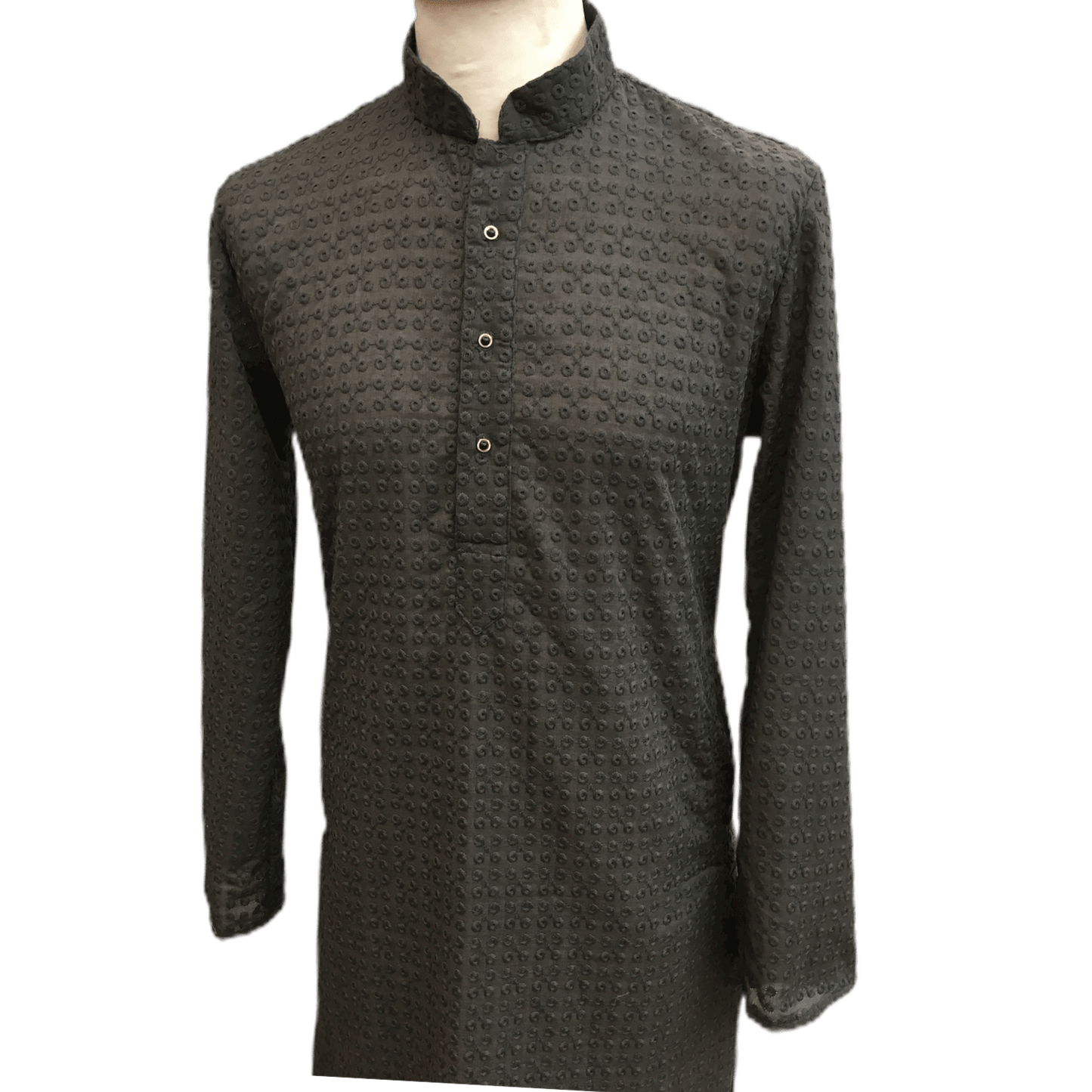 Mens Indian Kurta set in Dark Grey, for weddings, Bollywood Party ( with Draw stringed trousers) - Farari KR1219 - Prachy Creations