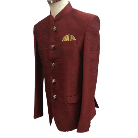 Delivery 48 hrs - Maroon Burgandy Mens BandhGala / Nehru / Prince / Chinese Collar Jacket - Fantastic Fit - YD1930 TP1219 - Prachy Creations