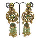 Mint Green - Rajasthani Jadtar Meenakari Handmade Earrings - LAJ3058Tp 1221