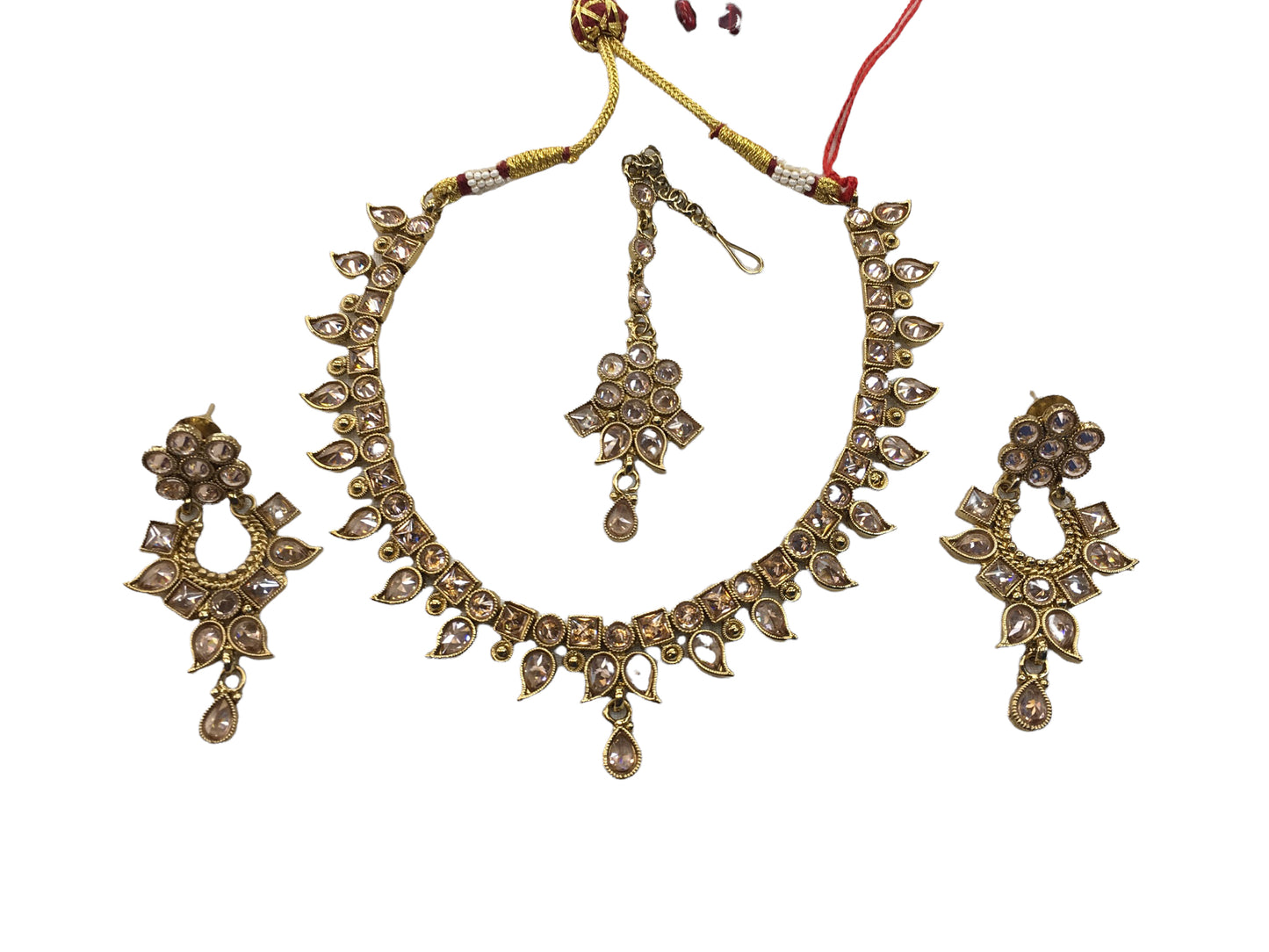 Gold Small Size Choker Necklace set with Earrings - DAJ1915Hp 0622