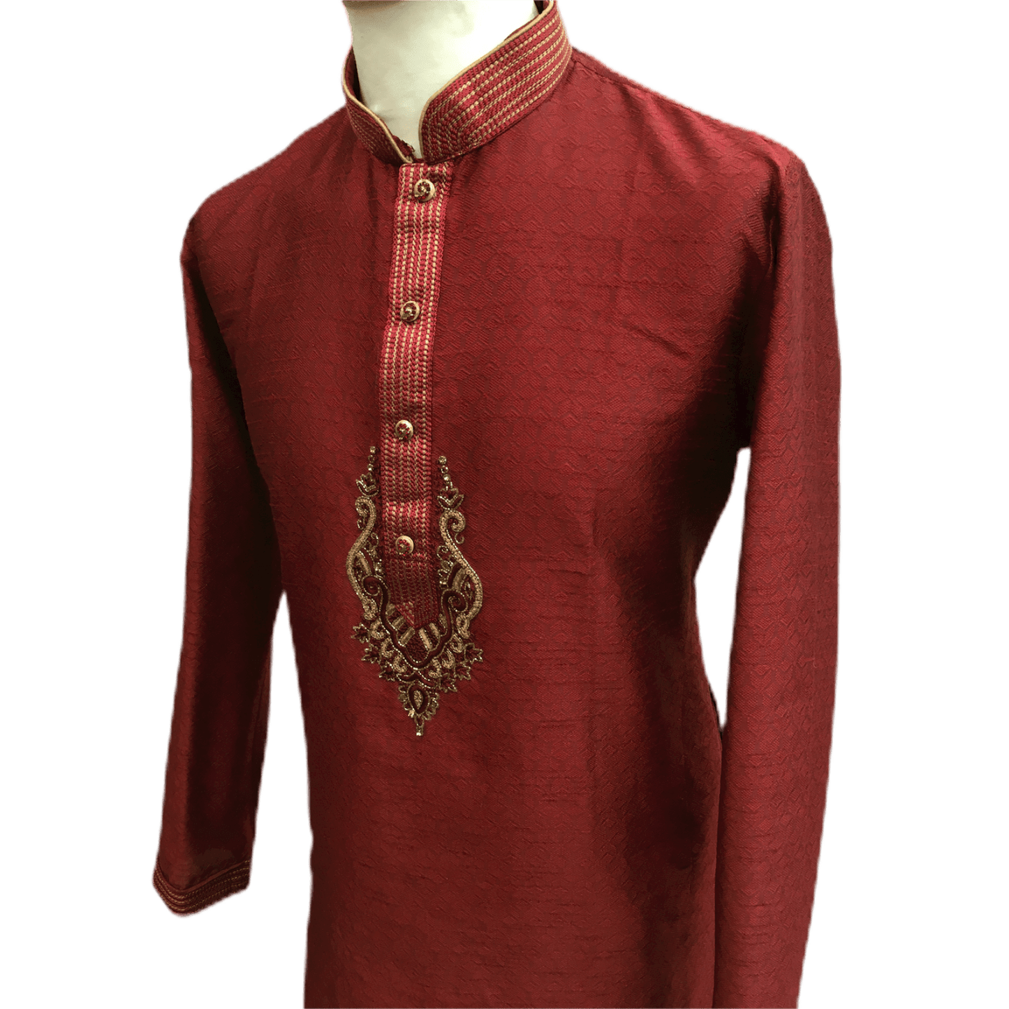 Mens Indian Kurta set in Maroon Burgundy, for weddings, Bollywood Party ( with Draw stringed trousers) - Innova VV0818 - Prachy Creations