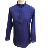 Mens Indian Dhoti Kurta Top in Blue, Thigh Length, for weddings, Bollywood Party - Alamgir R1219 - Prachy Creations