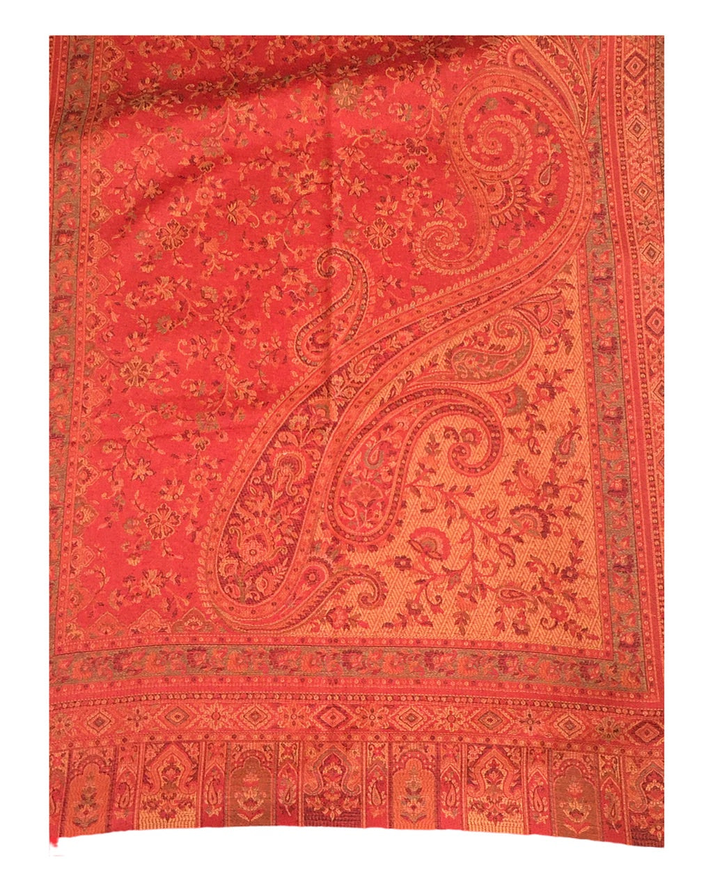 Red - Soft Art Wool Handloom Woven Stole - NTC2205 C 1022
