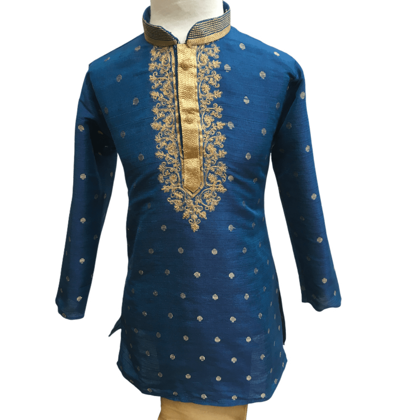 Boys Blue Indian Churidar Set - Handloom Benarasi - Bollywood Party Weddings - CKB-VL1914 KT1209 - Prachy Creations