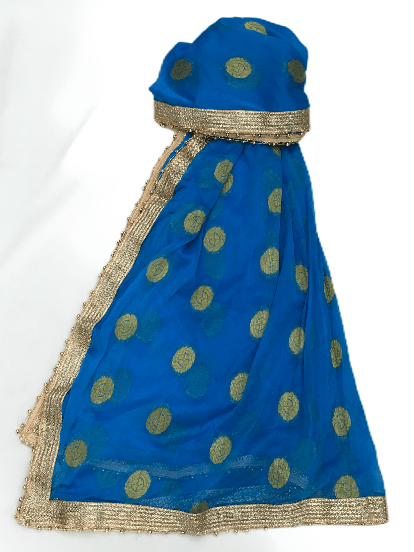 Benarasi Handloom Chiffon Dupatta with Beaded Border - Mix N Match - KAM2003 Rp0320 - Prachy Creations