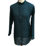 Mens Indian Dhoti Kurta Top in Teal, Thigh Length, for weddings, Bollywood Party - Alamgir R1219 - Prachy Creations