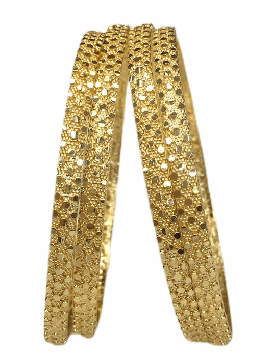 Gold Finish Bangles (Set of 4) - Vp 0320 SHR2008 - Prachy Creations