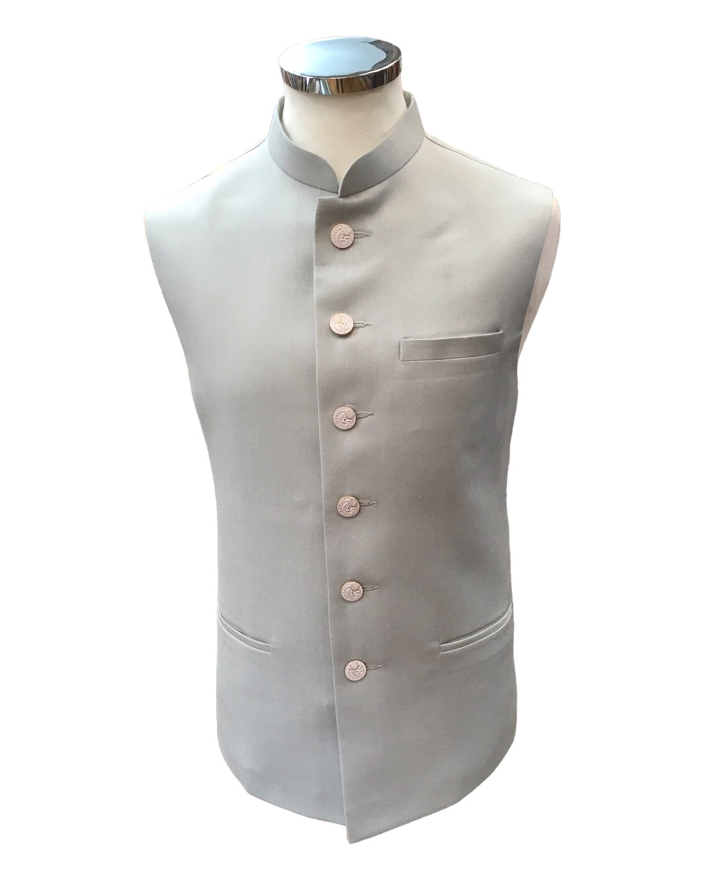 Light Grey - Rich Suiting Material Indian Mens Waistcoat - Bollywood - DM2303 KJ 1222