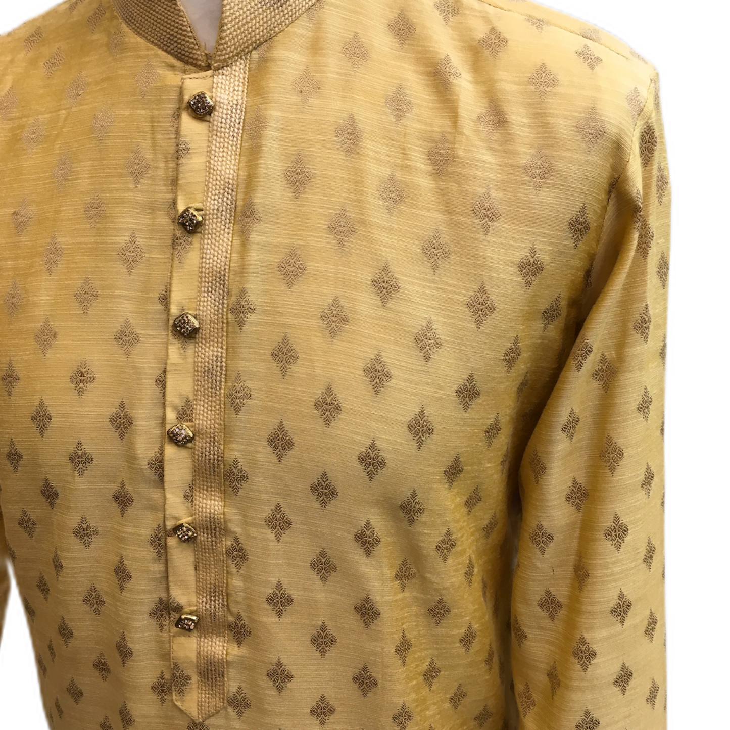 Mens Indian Kurta set in Cream / Gold, for weddings, Bollywood Party ( with Draw stringed trousers) - Innova VY1219 - Prachy Creations