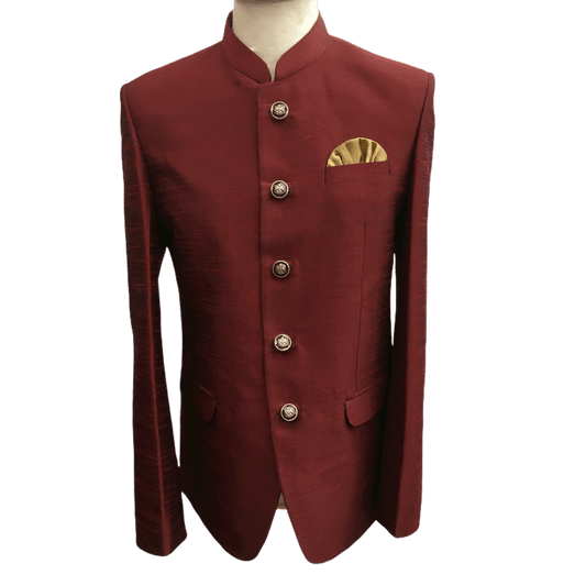 Delivery 48 hrs - Maroon Burgandy  Mens BandhGala / Nehru / Prince / Chinese Collar Jacket - Fantastic Fit - YD1930 TP1219 - Prachy Creations