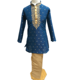 Boys Blue Indian Churidar Set - Handloom Benarasi - Bollywood Party Weddings - CKB-VL1914 KT1209 - Prachy Creations