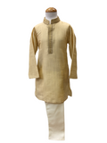 Bollywood / Indian weddings - Boys Silky Cream Kurta set - KCS2214 R 0322