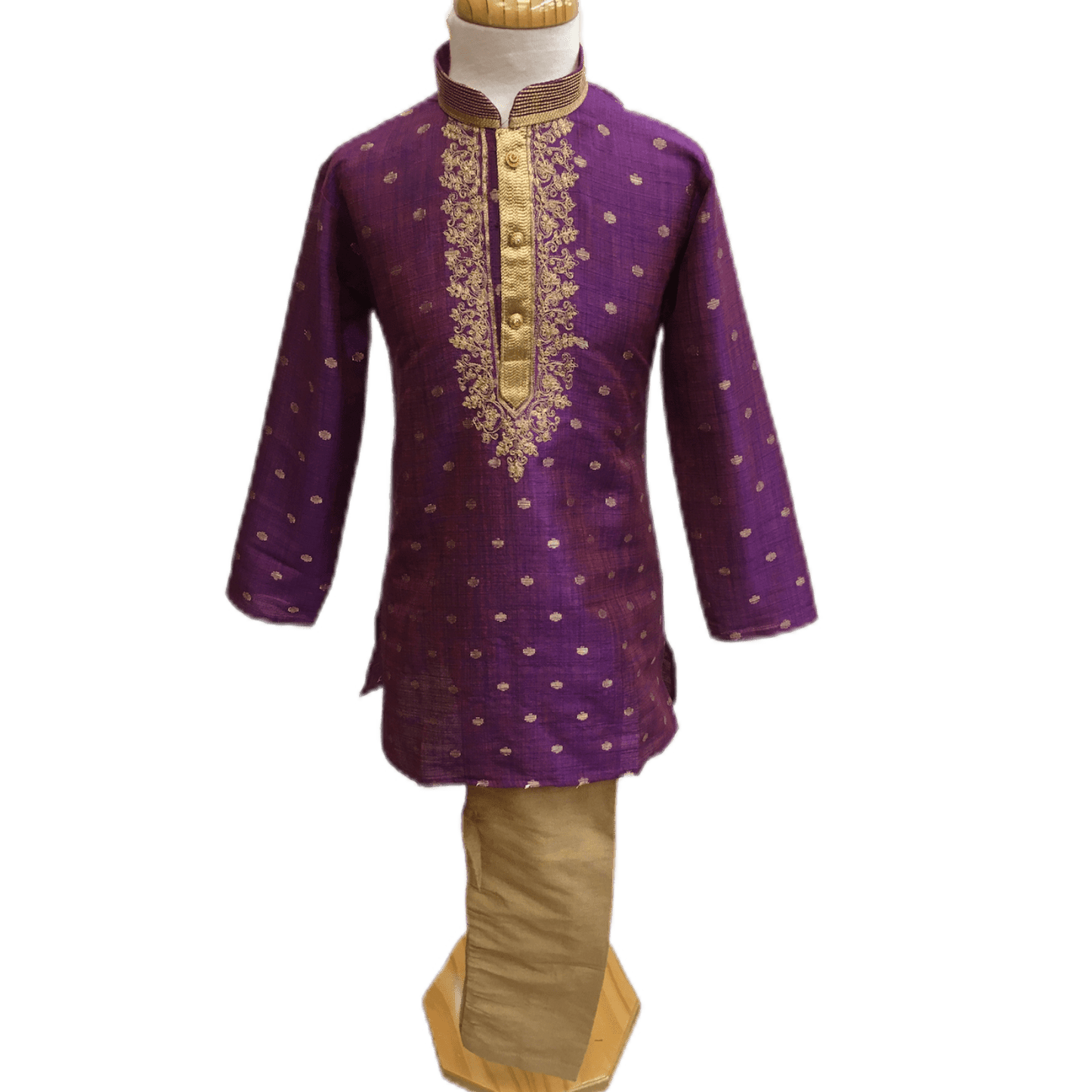 Boys Purple Indian Churidar Set - Handloom Benarasi - Bollywood Party Weddings - CKB-VL1913 KT1209 - Prachy Creations