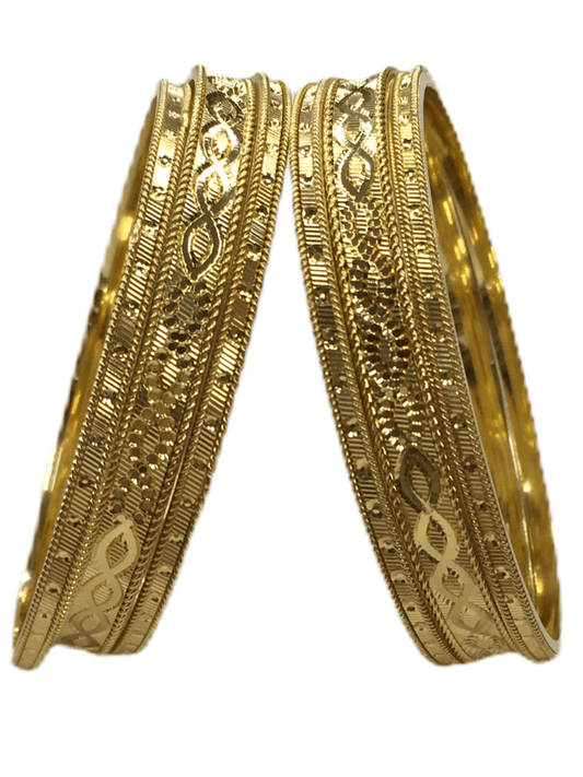 Gold Finish Bangles (Set of 6) - V 0320 SHR2009 - Prachy Creations