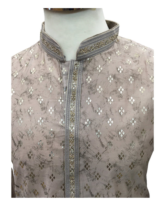 Light Grey / Silver - Rich Designer Mens Indian Kurta Set - SEN2215 JY 1122 - Prachy Creations