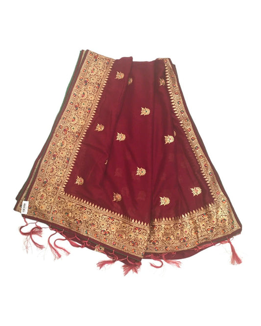 Magenta - Fancy Saree with Blouse Piece - DM2207 VJ 0922 - Prachy Creations